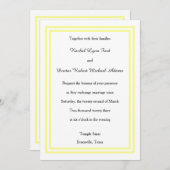 Dubbele zachte gele versiering - 5x7 bruiloft uitn kaart (Voorkant / Achterkant)