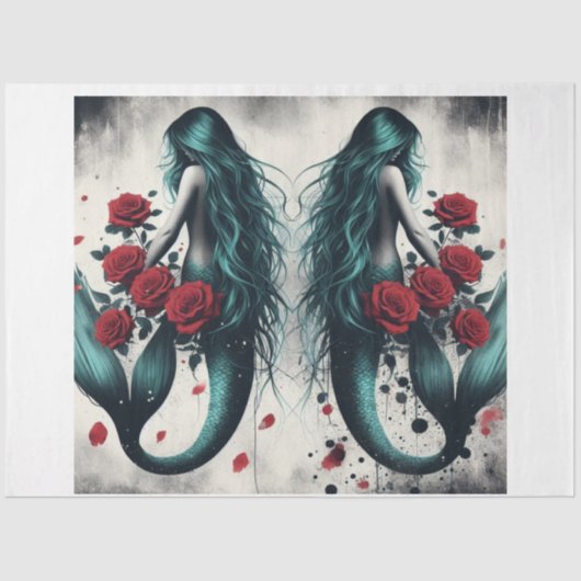 Dubbele zeemeerminnen tissuepapier (Voorkant)