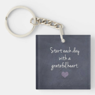 DUBBELE ZIJDE SLEUTELHANGER=START ELKE DAG GRATEFU SLEUTELHANGER