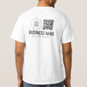 Dubbele zijdruk QR Code Logo Lid Mannen werk T-shirt (Achterkant)