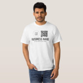 Dubbele zijdruk QR Code Logo Lid Mannen werk T-shirt (Voorkant volledig)