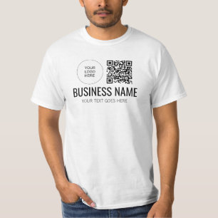 Dubbele zijdruk QR Code Logo Lid Mannen werk T-shirt
