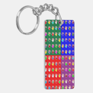 Dubbele zijdruk Sleutelhanger Acryl Rechthoek