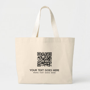 Dubbele zijdruk uw bedrijf Logo hier QR-code Grote Tote Bag