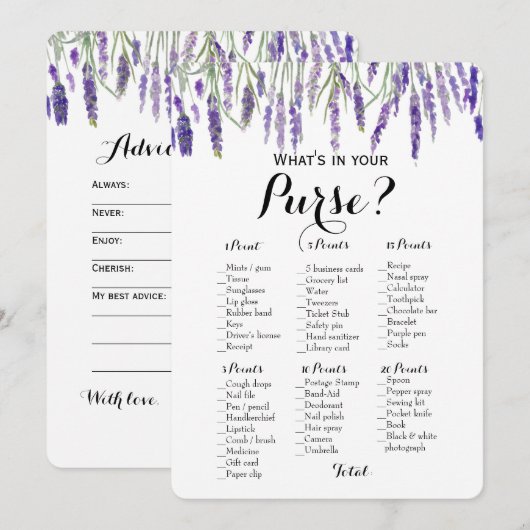 Dubbele Zijkant - 2 Bruidsdouche Spellen Tas | Wen Kaart (Voorkant / Achterkant)