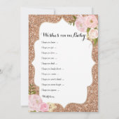 Dubbele zijkant - Baby shower games spelen wens |  Kaart (Achterkant)