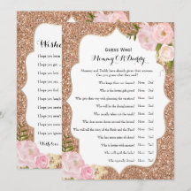 Dubbele zijkant - Baby shower games spelen wens |