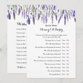 Dubbele zijkant - Baby shower games spelen wens |  Kaart