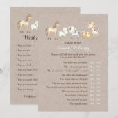 Dubbele zijkant - Baby shower games spelen wens |  Kaart (Voorkant / Achterkant)