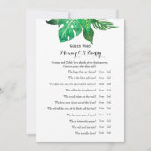 Dubbele zijkant - Baby shower games spelen wens | Kaart (Voorkant)