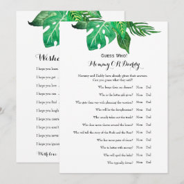 Dubbele zijkant - Baby shower games spelen wens |  Kaart