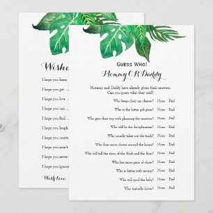 Dubbele zijkant - Baby shower games spelen wens Kaart