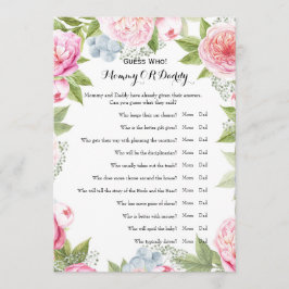 Dubbele zijkant - Baby shower games spelen wens |  Kaart