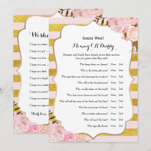 Dubbele zijkant - Baby shower games spelen wens Kaart