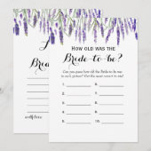 Dubbele zijkant - Vrijgezellenfeest games hoe oud Advieskaart (Voorkant / Achterkant)