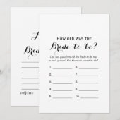 Dubbele zijkant - Vrijgezellenfeest games hoe oud  Advieskaart (Voorkant / Achterkant)