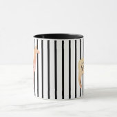 Dubbele zijstreep Roze lama Monogram Mok (Midden)