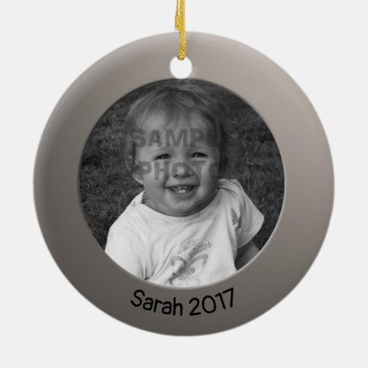 Dubbele Zilver 2 x Aangepaste Foto en Tekst Keramisch Ornament (Achterkant)