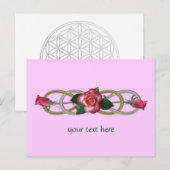 Dubbele zilvergouden Rozen Briefkaart (Voorkant / Achterkant)