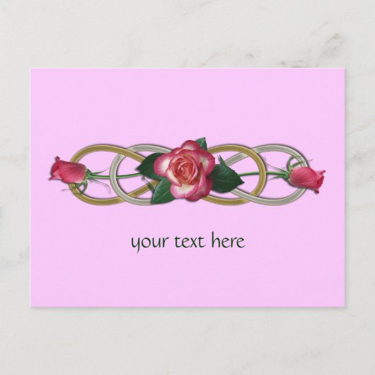 Dubbele zilvergouden Rozen Briefkaart (Voorkant)