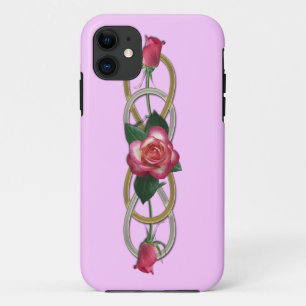 Dubbele zilvergouden Rozen iPhone 11 Hoesje