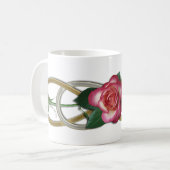 Dubbele zilvergouden Rozen Koffiemok (Voorkant links)