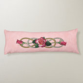 Dubbele zilvergouden Rozen + uw ruggengraat. Lichaamskussen (Achterkant)