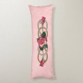 Dubbele zilvergouden Rozen + uw ruggengraat. Lichaamskussen (Achterkant (Verticaal))