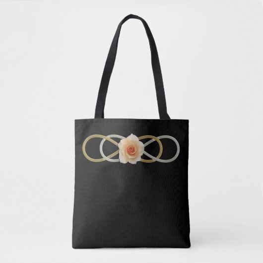 Dubbele zilverzilverROOS Tote Bag (Voorkant)