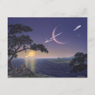 Dubbele zonsondergang briefkaart