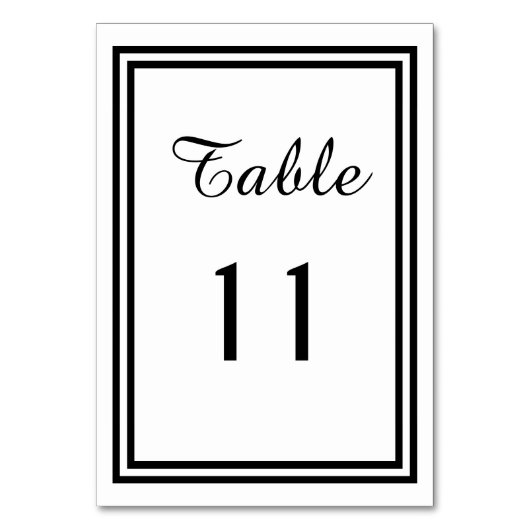 Dubbele zwarte afwerking - Tafelnummer (Voorkant)