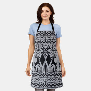 Dubbele zwarte diamant lelijke kerst trui stijl schort