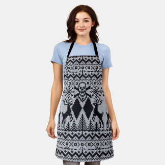 Dubbele zwarte diamant lelijke kerst trui stijl schort
