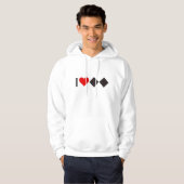 DUBBELE ZWARTE DIAMOND SKIER 'I HEART' HOODIE (Voorkant volledig)