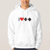 DUBBELE ZWARTE DIAMOND SKIER 'I HEART' HOODIE (Voorkant)