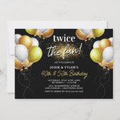 Dubbele zwarte en gouden ballon gezamenlijke verja kaart (Voorkant)