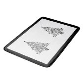 Dubbele zwarte en witte minimale kerstbomen badmat (Gekanteld)