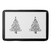Dubbele zwarte en witte minimale kerstbomen badmat (Voorkant)