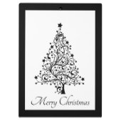 Dubbele zwarte en witte minimale kerstbomen klembord (Achterkant)