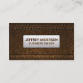 Dubbele zwarte lederen achtergrond visitekaartje (Voorkant)