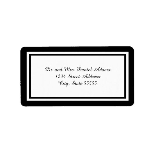 Dubbele zwarte rand - adreslabel etiket (Voorkant)