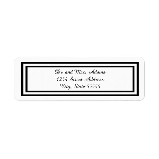 Dubbele zwarte rand - label voor retouradres (Voorkant)