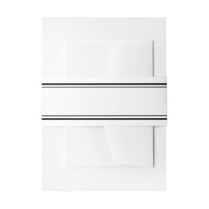 Dubbele zwarte rand portret Belly Band Uitnodigingen Wikkel