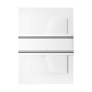 Dubbele zwarte rand portret Belly Band Uitnodigingen Wikkel