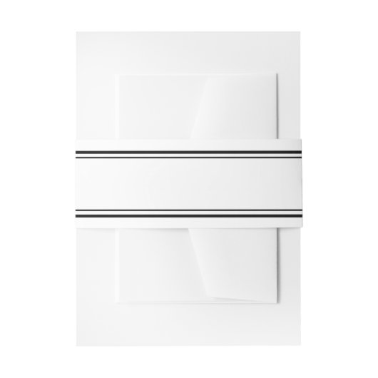 Dubbele zwarte rand portret Belly Band Uitnodigingen Wikkel (Voorkant Voorbeeld)