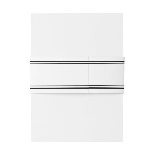 Dubbele zwarte rand portret Belly Band Uitnodigingen Wikkel (Achterkant Voorbeeld)