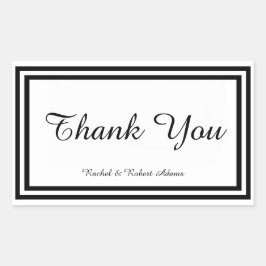 Dubbele zwarte rand - Rechthoeksticker Rechthoekige Sticker