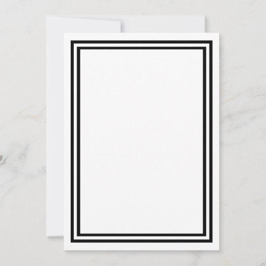 Dubbele zwarte versiering -5x7bruiloft uitnodiging (Achterkant)