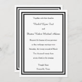 Dubbele zwarte versiering -5x7bruiloft uitnodiging (Voorkant / Achterkant)