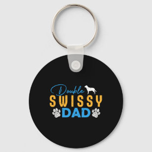 Dubbele Zwitserse Hond Papa Cadeaus Grappige Zwits Sleutelhanger